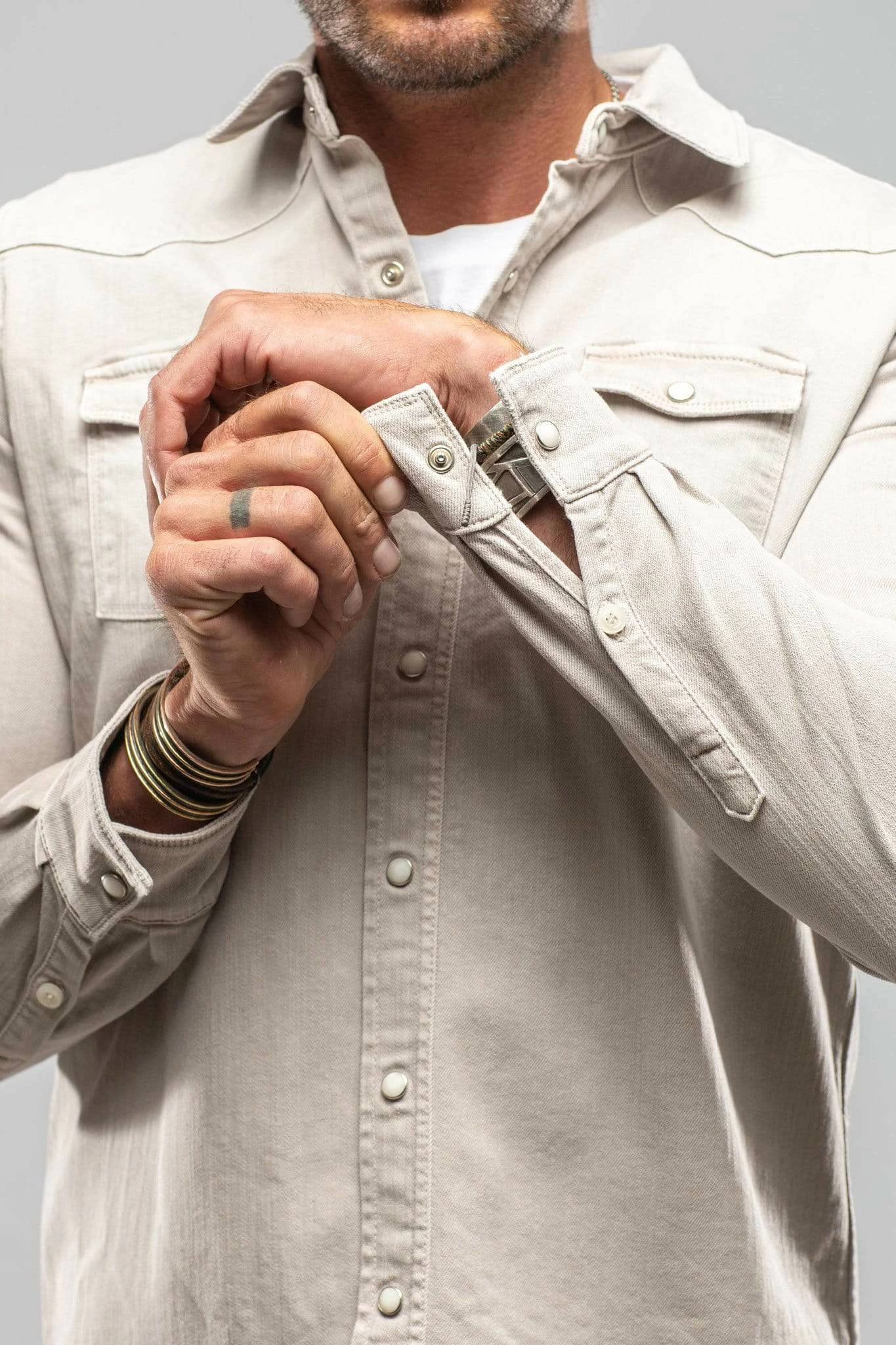 Ranger Denim Snap Shirt In Sasso 4 Ranger Denim Snap Shirt In Sasso - Image 4