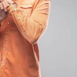 Ranger Denim Snap Shirt In Tangerine -Dune Shop axels premium denim ranger snap shirt in tangerine mens shirts axels vail 28205823000765