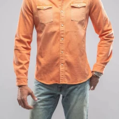Ranger Denim Snap Shirt In Tangerine