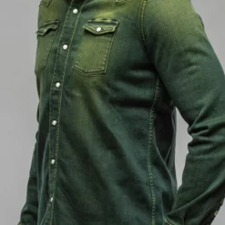 Roper Western Snap Shirt In Avocado -Dune Shop axels premium denim roper snap shirt in avocado mens shirts axels vail 37501929423082