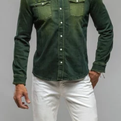 Roper Western Snap Shirt In Avocado