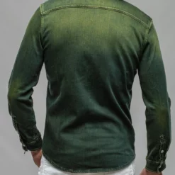 Roper Western Snap Shirt In Avocado -Dune Shop axels premium denim roper snap shirt in avocado mens shirts axels vail 37501929521386