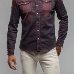 Roper Western Snap Shirt In Bordeaux