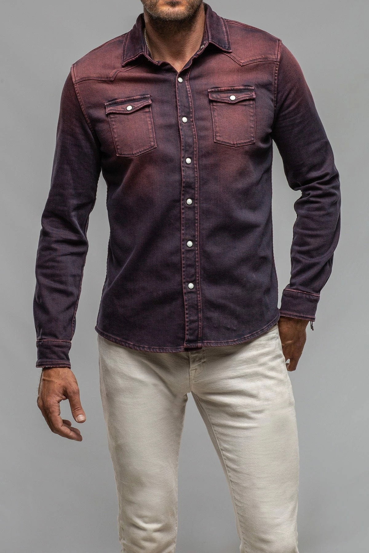 Roper Western Snap Shirt In Bordeaux 1 Roper Western Snap Shirt In Bordeaux