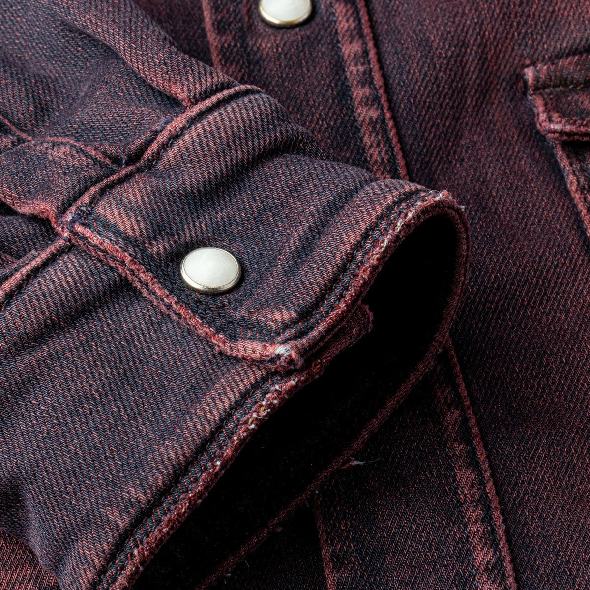 Roper Western Snap Shirt In Bordeaux 7 Roper Western Snap Shirt In Bordeaux - Image 7