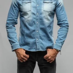 Roper Western Snap Shirt In Light Blue