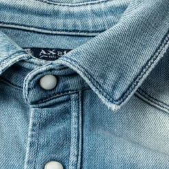 Roper Western Snap Shirt In Light Blue -Dune Shop axels premium denim roper western snap shirt in light blue mens shirts axels vail 37713046601962