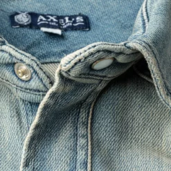 Roper Western Snap Shirt In Mid Blue -Dune Shop axels premium denim roper western snap shirt in mid blue mens shirts axels vail 37688588239082