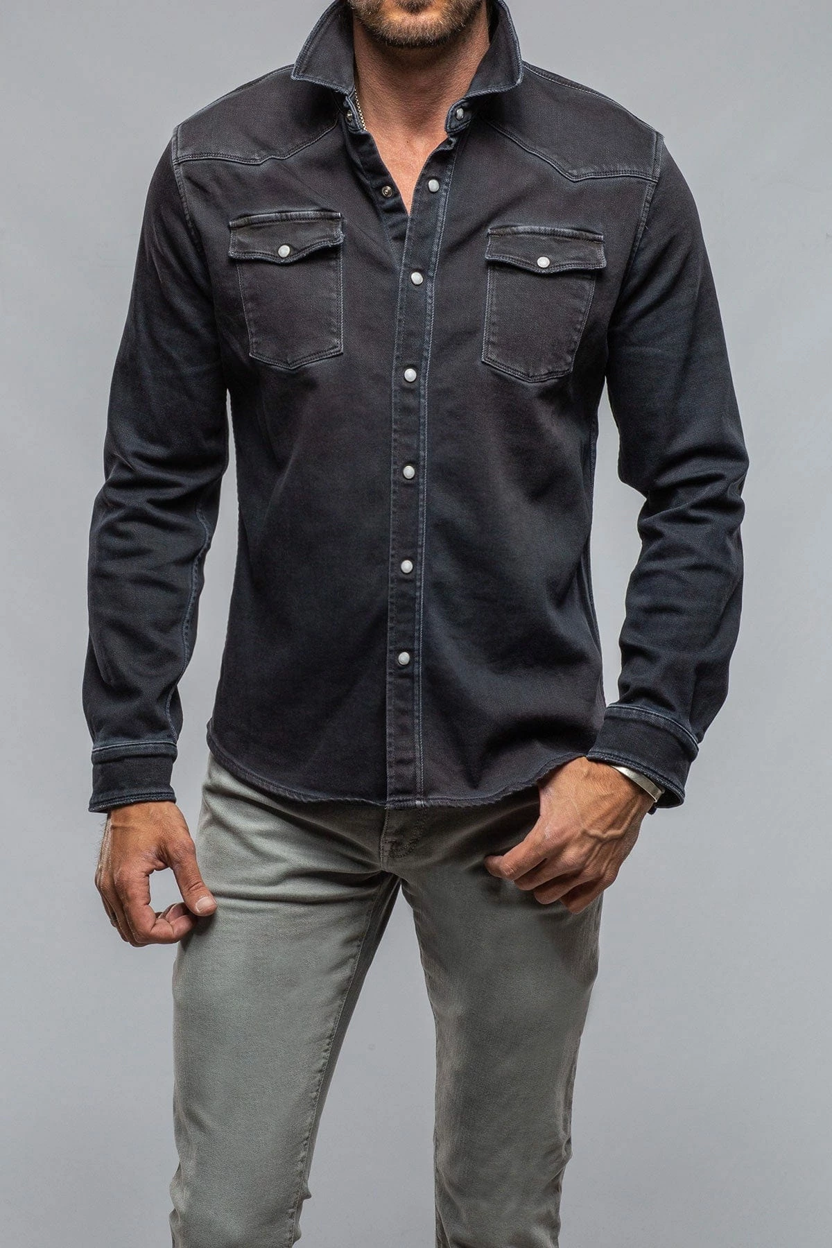 Roper Western Snap Shirt In Nero 1 Roper Western Snap Shirt In Nero