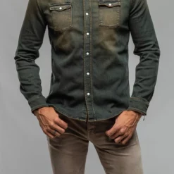 Roper Western Snap Shirt In Overdyed Ruggine