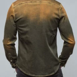 Roper Western Snap Shirt In Papaya -Dune Shop axels premium denim roper western snap shirt in papaya mens shirts axels vail 38486246162666