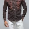 Roper Western Snap Shirt In Ruggine Rust