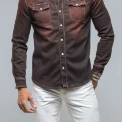 Roper Western Snap Shirt In Ruggine Rust