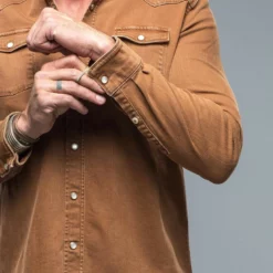 Roper Western Snap Shirt In Stoned Ruggine 7 Roper Western Snap Shirt In Stoned Ruggine -Dune Shop axels premium denim roper western snap shirt in stoned ruggine mens shirts axels vail 29804615696573