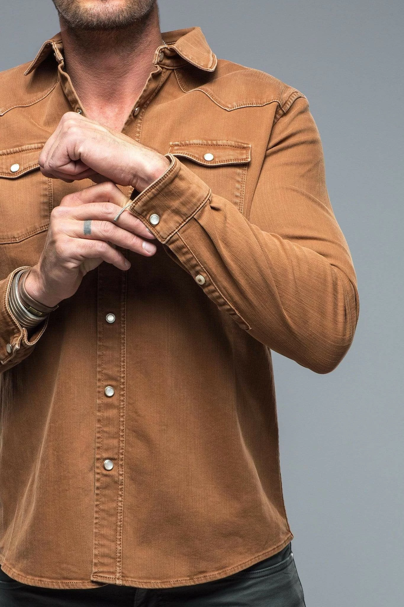 Roper Western Snap Shirt In Stoned Ruggine 4 Roper Western Snap Shirt In Stoned Ruggine - Image 4