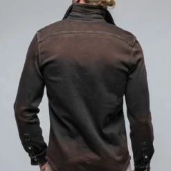 Roper Western Snap Shirt In Wenge -Dune Shop axels premium denim roper western snap shirt in wenge mens shirts axels vail 39154614534378