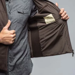 Alba Vest In Dark Brown 9 Alba Vest In Dark Brown -Dune Shop baldassari alba vest in dark brown mens outerwear cloth axels vail 38335844909290 1