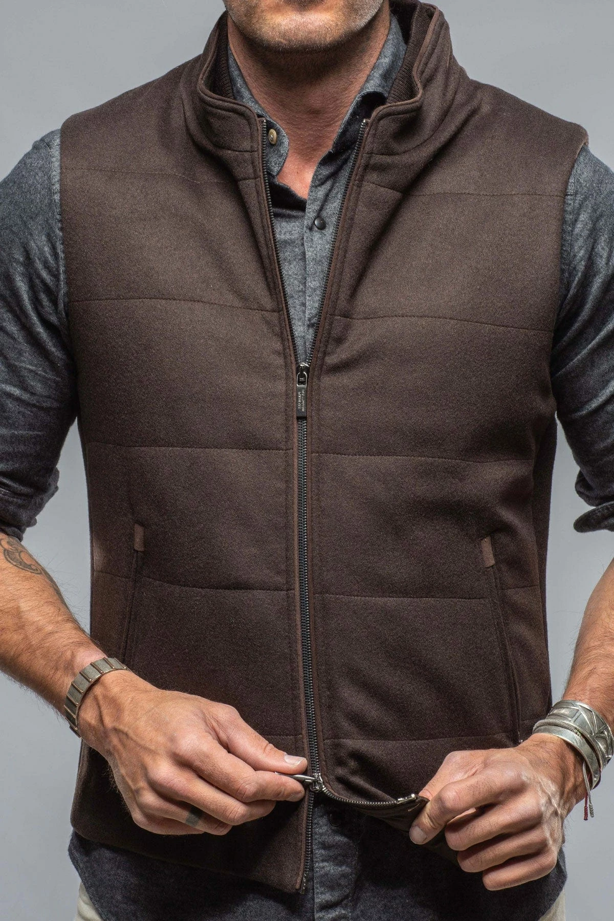 Alba Vest In Dark Brown 2 Alba Vest In Dark Brown - Image 2