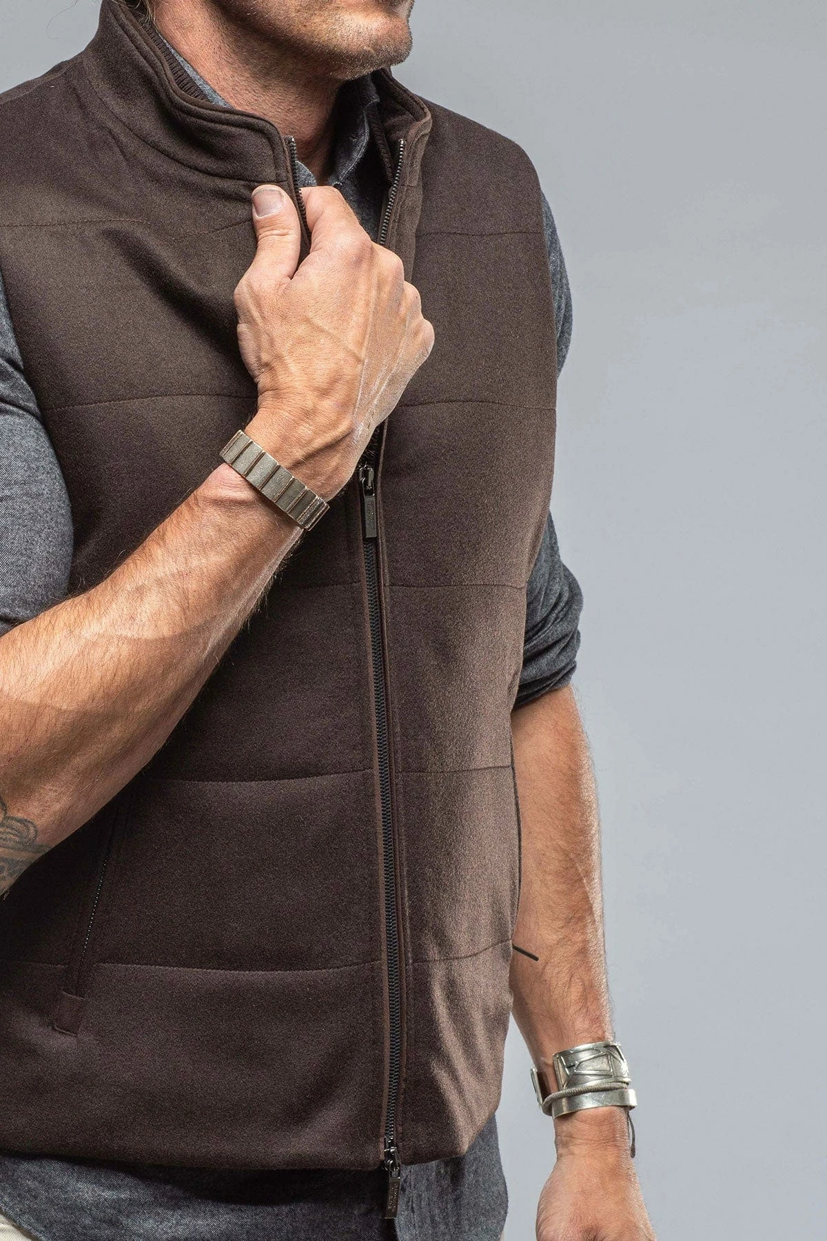 Alba Vest In Dark Brown 5 Alba Vest In Dark Brown - Image 5