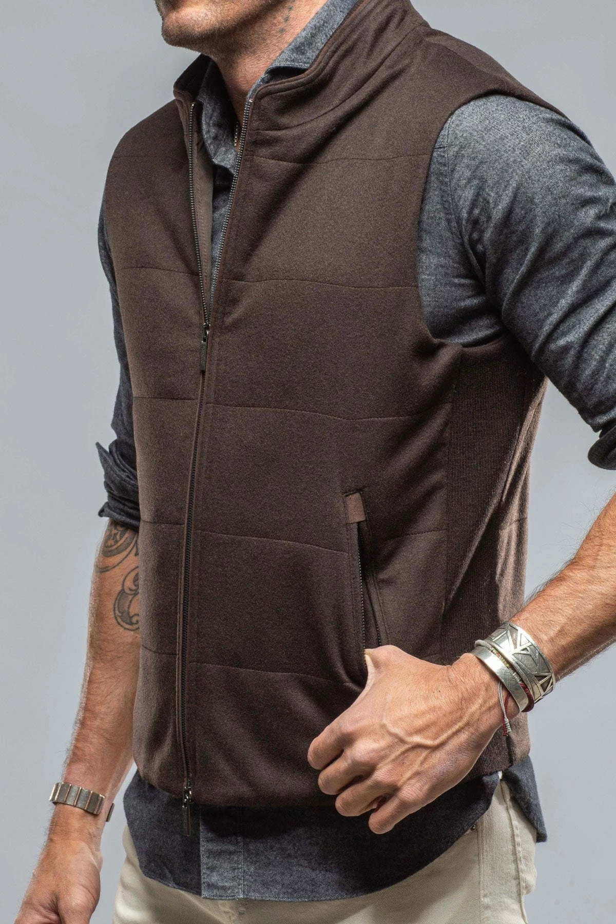 Alba Vest In Dark Brown 3 Alba Vest In Dark Brown - Image 3