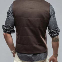 Alba Vest In Dark Brown -Dune Shop baldassari alba vest in dark brown mens outerwear cloth axels vail 38335846514922