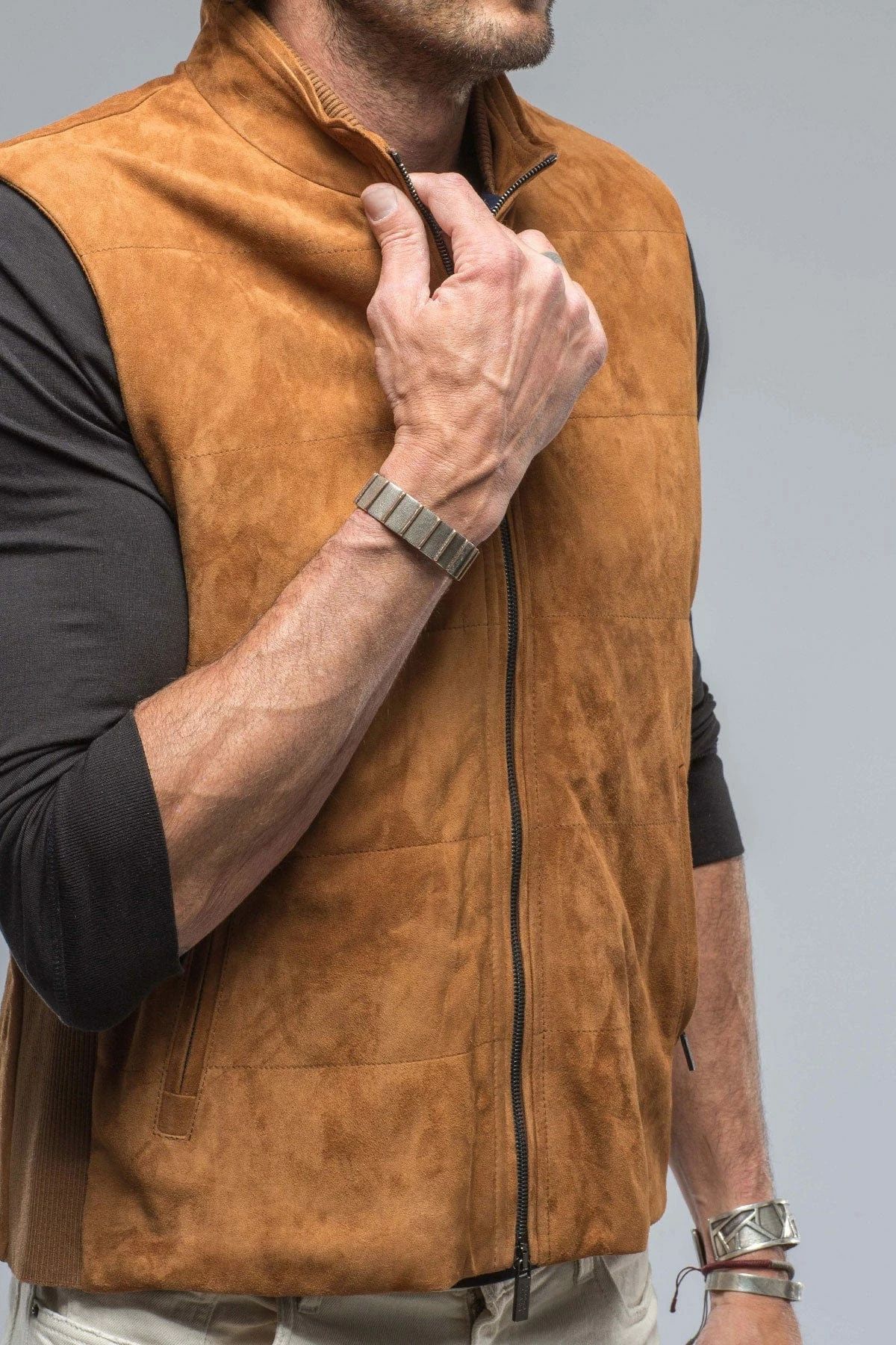 Rye Suede Vest In Cigar 2 Rye Suede Vest In Cigar - Image 2