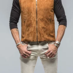 Rye Suede Vest In Cigar