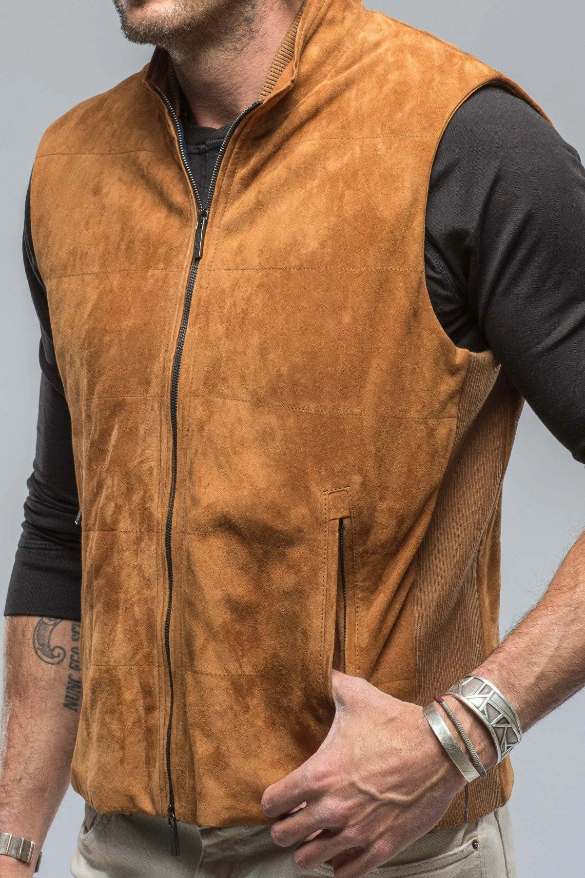 Rye Suede Vest In Cigar 4 Rye Suede Vest In Cigar - Image 4