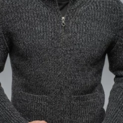 Galway Chunky Cashmere Full Zip In Charcoal 11 Galway Chunky Cashmere Full Zip In Charcoal -Dune Shop corgi galway chunky cashmere full zip in charcoal mens sweaters axels vail 36524538003690
