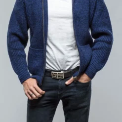 Galway Chunky Cashmere Full Zip Navy Donnagle -Dune Shop corgi galway chunky cashmere full zip navy donnagle mens sweaters axels vail 38835507495146