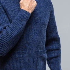 Galway Chunky Cashmere Full Zip Navy Donnagle -Dune Shop corgi galway chunky cashmere full zip navy donnagle mens sweaters axels vail 38835507986666