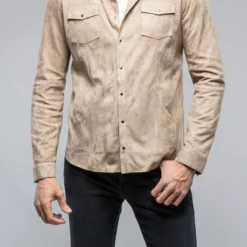 Bello Suede Shirt In Roccia