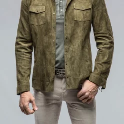Bello Suede Shirt In Verde -Dune Shop di bello bello suede shirt in verde mens outerwear leather axels vail 38819047669994