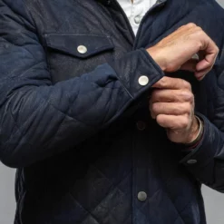 Dune Shop -Dune Shop dibello academia jacket in ocean depth mens outerwear leather axels vail 37569778680042