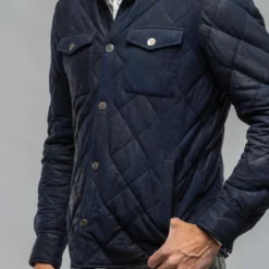 Academia Jacket In Ocean Depth -Dune Shop dibello academia jacket in ocean depth mens outerwear leather axels vail 37569778811114