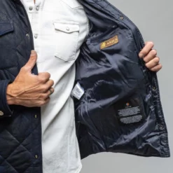 Academia Jacket In Ocean Depth -Dune Shop dibello academia jacket in ocean depth mens outerwear leather axels vail 37569779630314