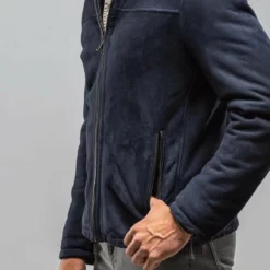 Dune Shop -Dune Shop dibello bello shearling in navy mens outerwear shearling axels vail 30148866998461