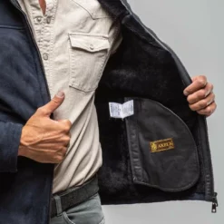 Bello Shearling In Navy -Dune Shop dibello bello shearling in navy mens outerwear shearling axels vail 30148867162301