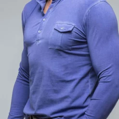 Dune Cafe Paco LS Polo Shirt In Lavender -Dune Shop dune cafe paco ls polo shirt in lavender mens shirts polos axels vail 38547759169770