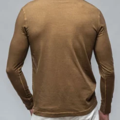 Dune Cafe Paco LS Polo Shirt In Light Brown -Dune Shop dune cafe paco ls polo shirt in light brown mens shirts polos axels vail 36650729242858