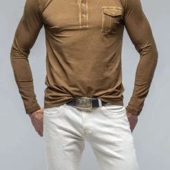 Dune Cafe Paco LS Polo Shirt In Light Brown