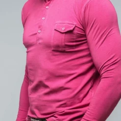 Dune Cafe Paco LS Polo Shirt In Raspberry -Dune Shop dune cafe paco ls polo shirt in raspberry mens shirts polos axels vail 38547753074922