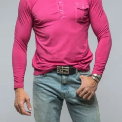 Dune Cafe Paco LS Polo Shirt In Raspberry