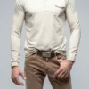 Dune Cafe Paco LS Polo Shirt In Sasso