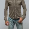 Dune Don Giovani Snap Shirt In Cenere