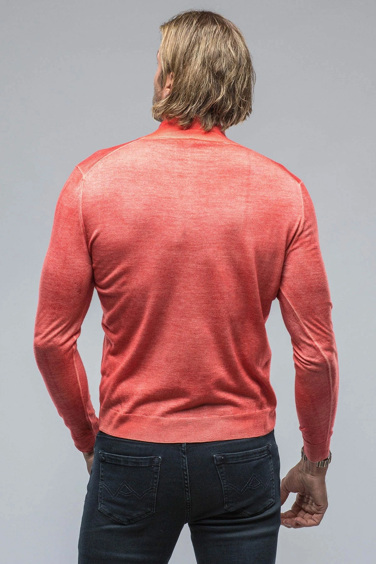 Dune Queniin Cashmere Quarter Zip In Blood Orange 3 Dune Queniin Cashmere Quarter Zip In Blood Orange - Image 3