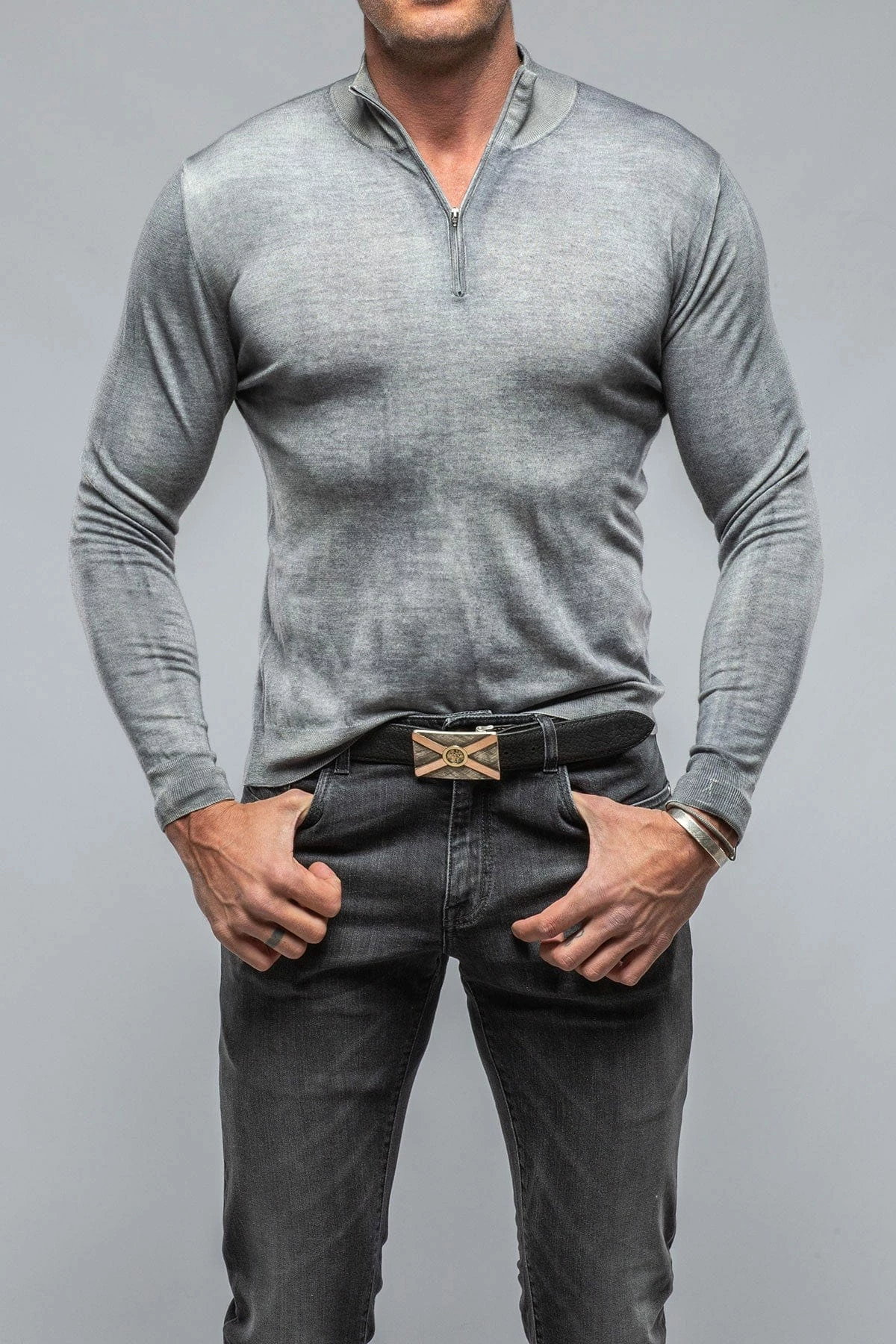 Dune Queniin Cashmere Quarter Zip In Perla 1 Dune Queniin Cashmere Quarter Zip In Perla