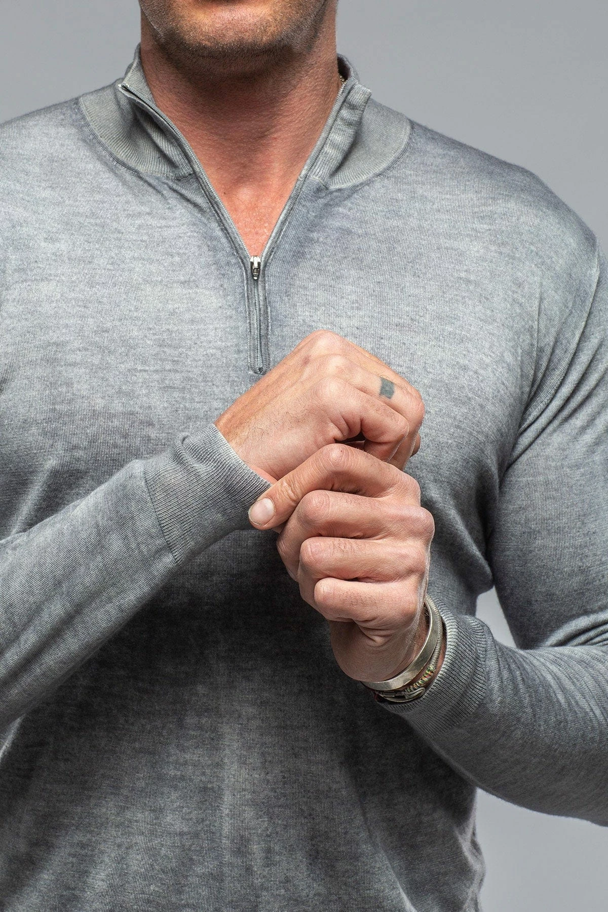 Dune Queniin Cashmere Quarter Zip In Perla 4 Dune Queniin Cashmere Quarter Zip In Perla - Image 4