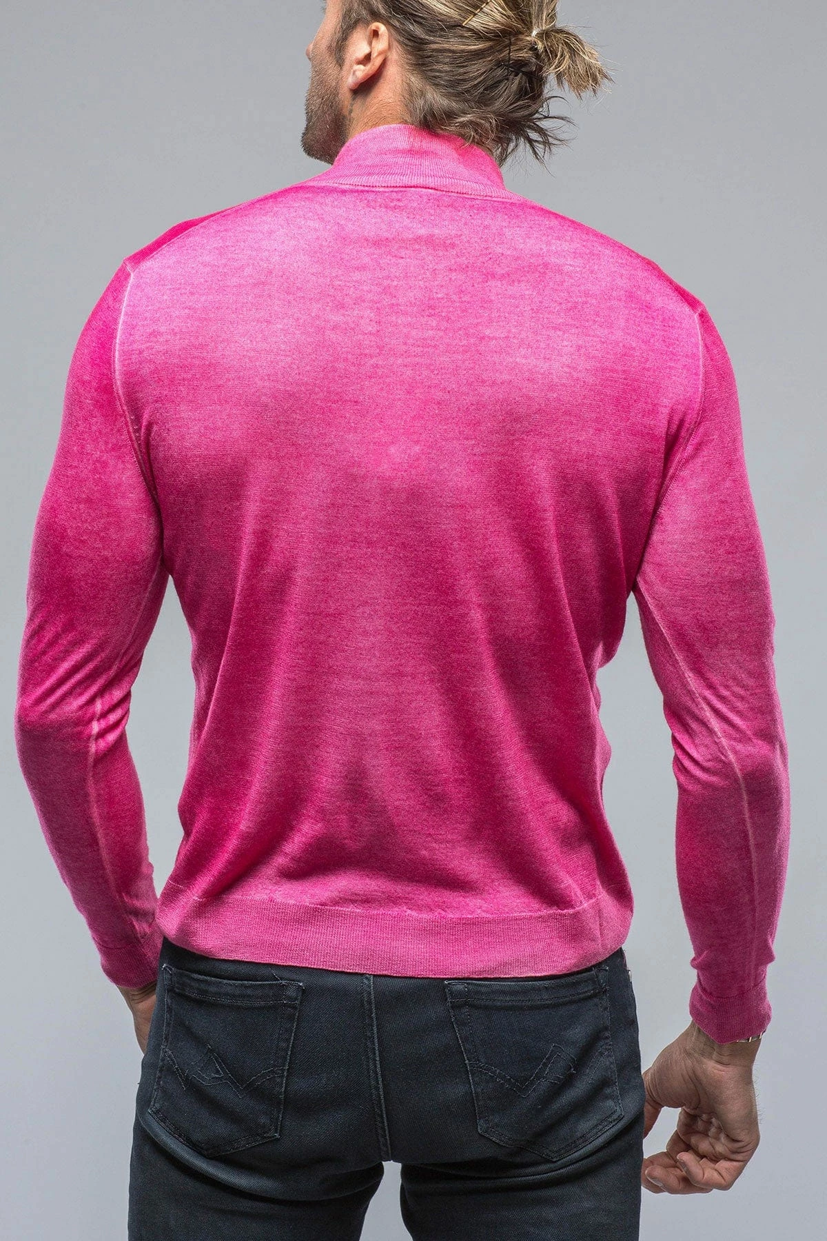 Dune Queniin Cashmere Quarter Zip In Pink Inferno 3 Dune Queniin Cashmere Quarter Zip In Pink Inferno - Image 3