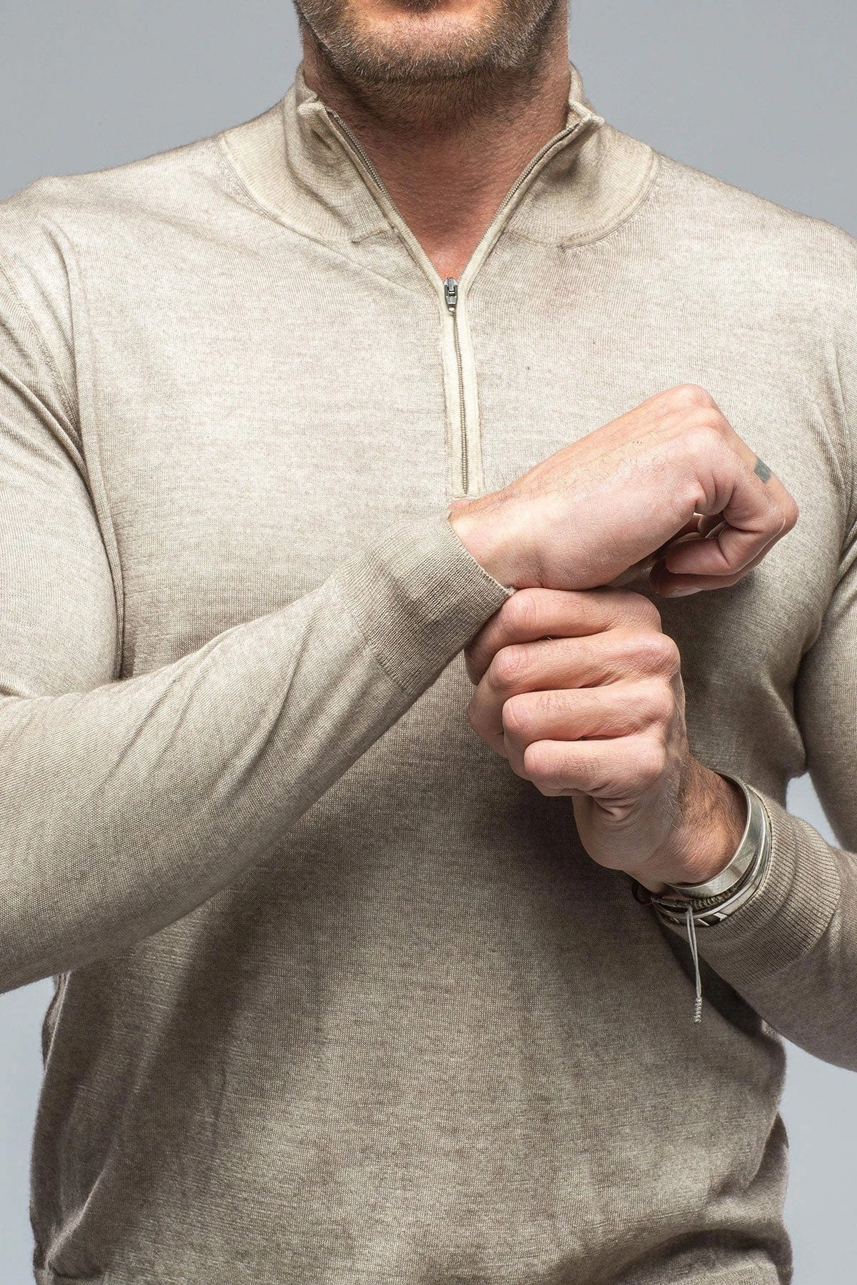 Dune Queniin Cashmere Quarter Zip In Talpa 2 Dune Queniin Cashmere Quarter Zip In Talpa - Image 2